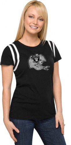 Oakland Raiders Women's Vintage Helmet Tee, Small