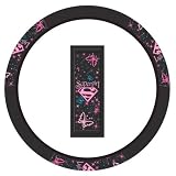 Supergirl Stars with Butterflies Steering Wheel Cover