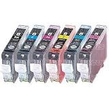 6-Pk of Remanufactured CANON Printer Ink Cartridges with chip CLI-8 Bk,C,M,Y,PC,PM, SOLD BY betaInk