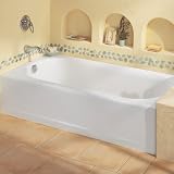 Princeton Luxury Ledge Americast Recessed Bath Tub Finish: Linen, Drain: Right Hand