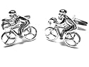 Silver Bike Bicycle Rider Cufflinks w/Gift Box