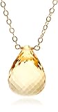 14k Yellow Gold Citrine Briolette Drop Necklace