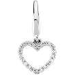 14K White Gold Diamond Heart Charm - 0.12 Ct.