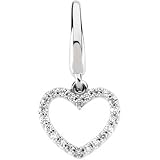 14K White Gold Diamond Heart Charm - 0.12 Ct.