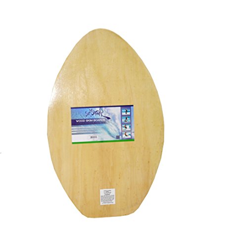 30 inch Small Beginner Deluxe Wood SkimBoard w/ EVA Traction Pad for X-Grip