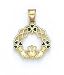 14k Enamel Celtic Claddagh Pendant