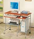 Oak and Chrome Finish COMPUTER DESK / WORKSTATION