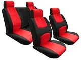 On sale Car Seat Cover Full Set Flat Cloth Red/black Univerisal