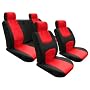 On sale Car Seat Cover Full Set Flat Cloth Red/black Univerisal