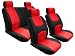 All Products : On sale Car Seat Cover Full Set Flat Cloth Red/black Univerisal