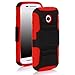 E LV oto E Case, Motorola E Case Motorola Moto E Case Cover Rugged Armor Shell Holster Case with Kick-Stand Belt Swivel Clip for Moto E XT1021 / XT1022 / XT1025 with 1 Stylus (Red, Motorola Moto E)
