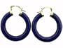 Lapis Traditional Hoop Earrings, 14k Gold