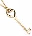 Designer Inspired Open Heart Shaped Key Pendant and Necklace - Gold Overlay