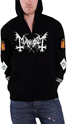 Mayhem Legion Norge Hood Official Mens New Black Zipped Hoodie