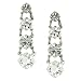 Crystal Cravings Silver Tone Big Bling Graduated Earrings
