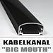 DESIGN ALU KABELKANAL "BIG MOUTH" LCD & PLASMA KLAVIERLACK SCHWARZ 50CM