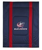 COLUMBUS BLUE JACKETS OFFICIAL LOGO TWIN SIZE JERSEY COMFORTER