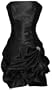 Strapless Satin Bubble Dress Prom Formal Holiday Party Cocktail Gown Bridesmaid, Small, black