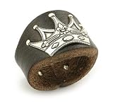 Mens Leather Crown Ring