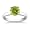 0.85 Carats 6mm Peridot Gemstone Solitaire Ring in 14K White Gold