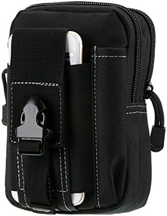 Sevenday Nylon Smartphone Holster EDC Accessory Tool Waist Pouch Case with Belt Loop & Belt Latch for Accessories & Smart Phones (Black)