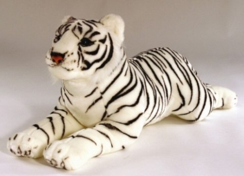 Childrens Toyshop  Toys : Deluxe Laying Snow Tiger 70cm (SW3641)