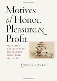 Motives of Honor, Pleasure, and Profit: Plantation Management in the Colonial Chesapeake, 1607-1763 (Omohundro Institute of Early American History and Culture)