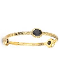 Sterling Silver Amethyst 18k Yellow Gold Plated Bangle