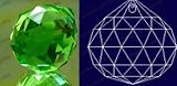 Crystal Green Ball 30% Lead Color Faceted Sphere 30mm - 1.5 # 701-30