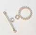 1 set .925 Sterling Silver Round Twist Rope Toggle Clasp 12mm/Findings/Bright