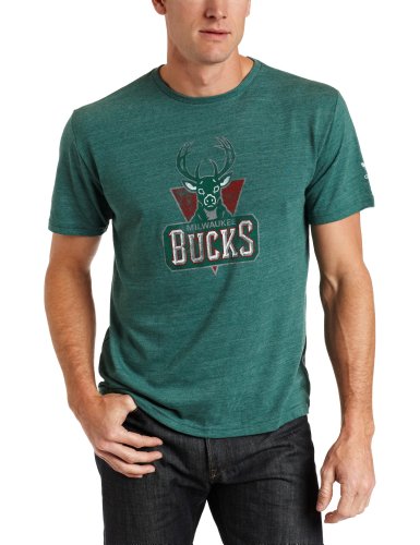 NBA Milwaukee Bucks Better Logo Tri Blend Tee (Dark Green, Medium)
