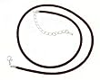Necklace Cord For Pendants - D44 - Brown Velvet Flock - 16" + 2" ~ Silver Plated Ends