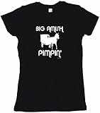 Big Amish Pimpin' Horse And Buggy Women's Babydoll Petite Fit Tee Shirt in 6 Colors Small thru XL