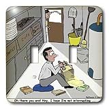 Rich Diesslins Funny Religious Light Cartoons - Pastor Privacy and Interruption Issues - Light Switch Covers - double toggle switch