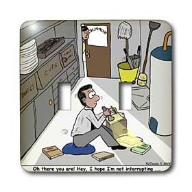 Rich Diesslins Funny Religious Light Cartoons - Pastor Privacy and Interruption Issues - Light Switch Covers - double toggle switch