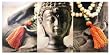Wide Meditation Beads Design Buddha Wall Canvas
