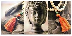 Wide Meditation Beads Design Buddha Wall Canvas
