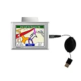 Retractable USB Cable for the Garmin Nuvi 310 with Power Hot Sync and Charge capabilities - Gomadic Brand w/ TipExchange Technology