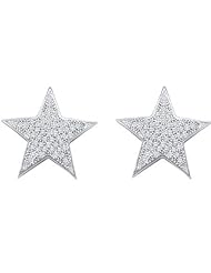 10KT White Gold 0.25 CTW Diamond STAR Earrings