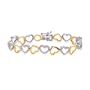 10k "Two-Tone" Gold Diamond Heart Bracelet (3/4 cttw, J-K Color, I2-I3 Clarity), 7"