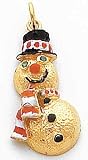 Snowman Charm, 14K Yellow Gold