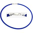 Rubber Cord Necklace Blue 16"