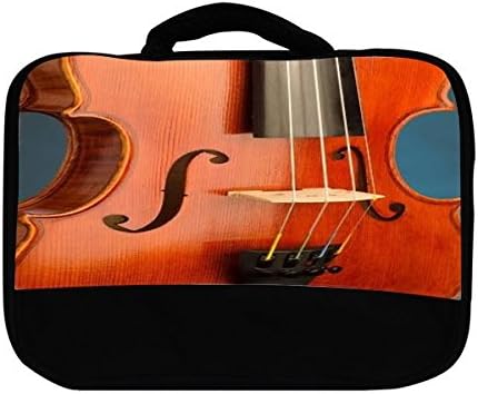 Trendy Accessories Classic Violin Design Print Insulated Canvas Lunch Bag
