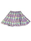 Mulberribush - Girls Flannel Skirt, Purple, Aqua, Gold