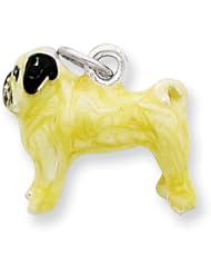Sterling Silver Enameled Fawn Pug Charm
