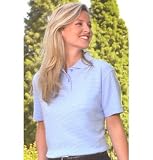 Willow Pointe Ladies Striped Golf Shirt (Size=M,Color=Navy)