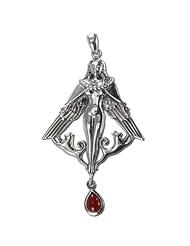 Sterling Silver Freya Pendant with Garnet by Dryad Design
