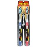 Reach Max Tooth & Gum Brush, Medium, Full Head, Assorted Colors, 2-Count Toothbrushes (Pack of 3)