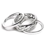 Sterling Silver Oxidized Filigree Stack Rings