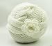 Crochet Baby Hat With Flower - White Hat White Flower - Newborn to 2 Years Old - Photo Prop
